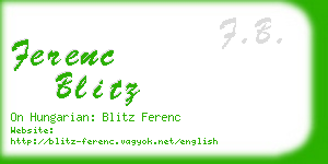 ferenc blitz business card